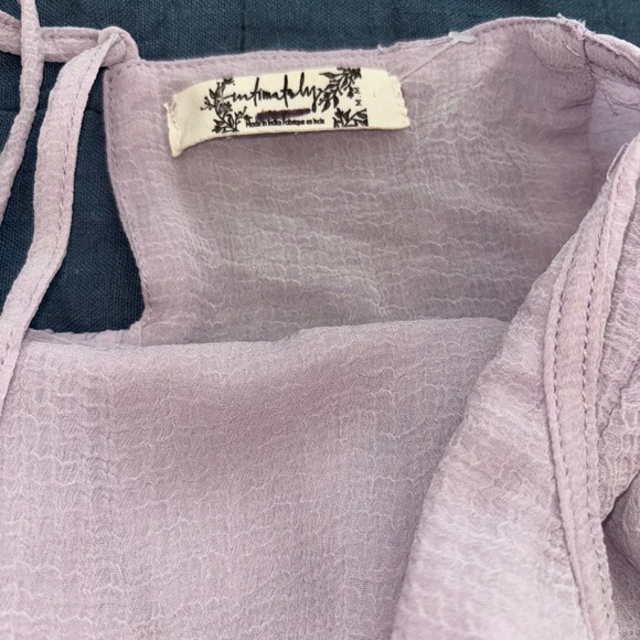 Free People Runaway Rockstar Ruffle Mini Slip Dusk Breeze NWOT Size M - Picture 6 of 8